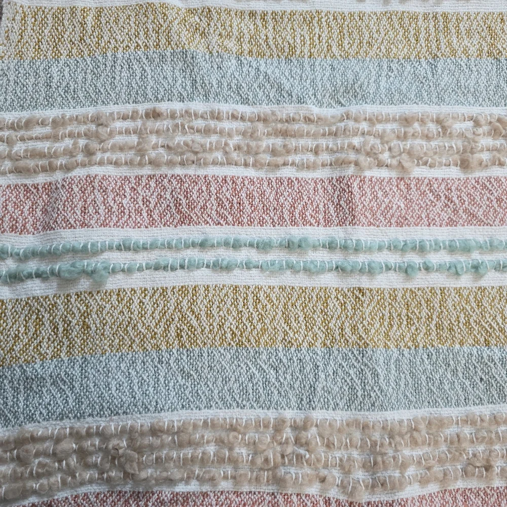 Cynthia Rowley Pastel Striped Throw with‎ Tassels 60